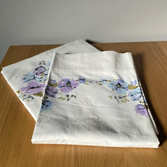 Vintage Stevens 100% Cotton Floral Pillowcases (Never used) - Picture 5 of 14